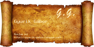 Gyurik Gábor névjegykártya