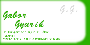 gabor gyurik business card