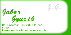 gabor gyurik business card